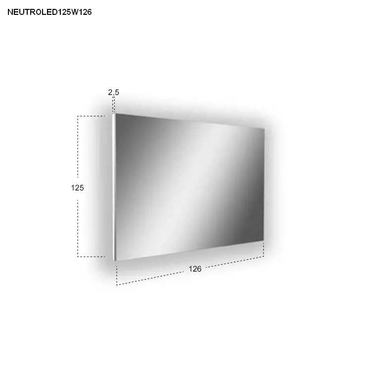 antoniolupi NEUTROLED rechteckiger LED-Spiegel, H:125cm, B:126cm, Lichtfarbe:4000K, neutralweiß-NEUTROLED125W126