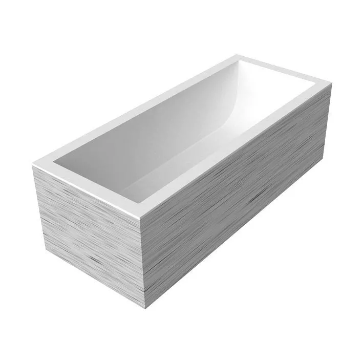 antoniolupi BIBLIO freistehende Badewanne mit Holzverkleidung, 170x70x53,5cm, rovere naturale, Ablaufgarnitur weiß matt-BIBLIO14_ROVERE_NATURALE