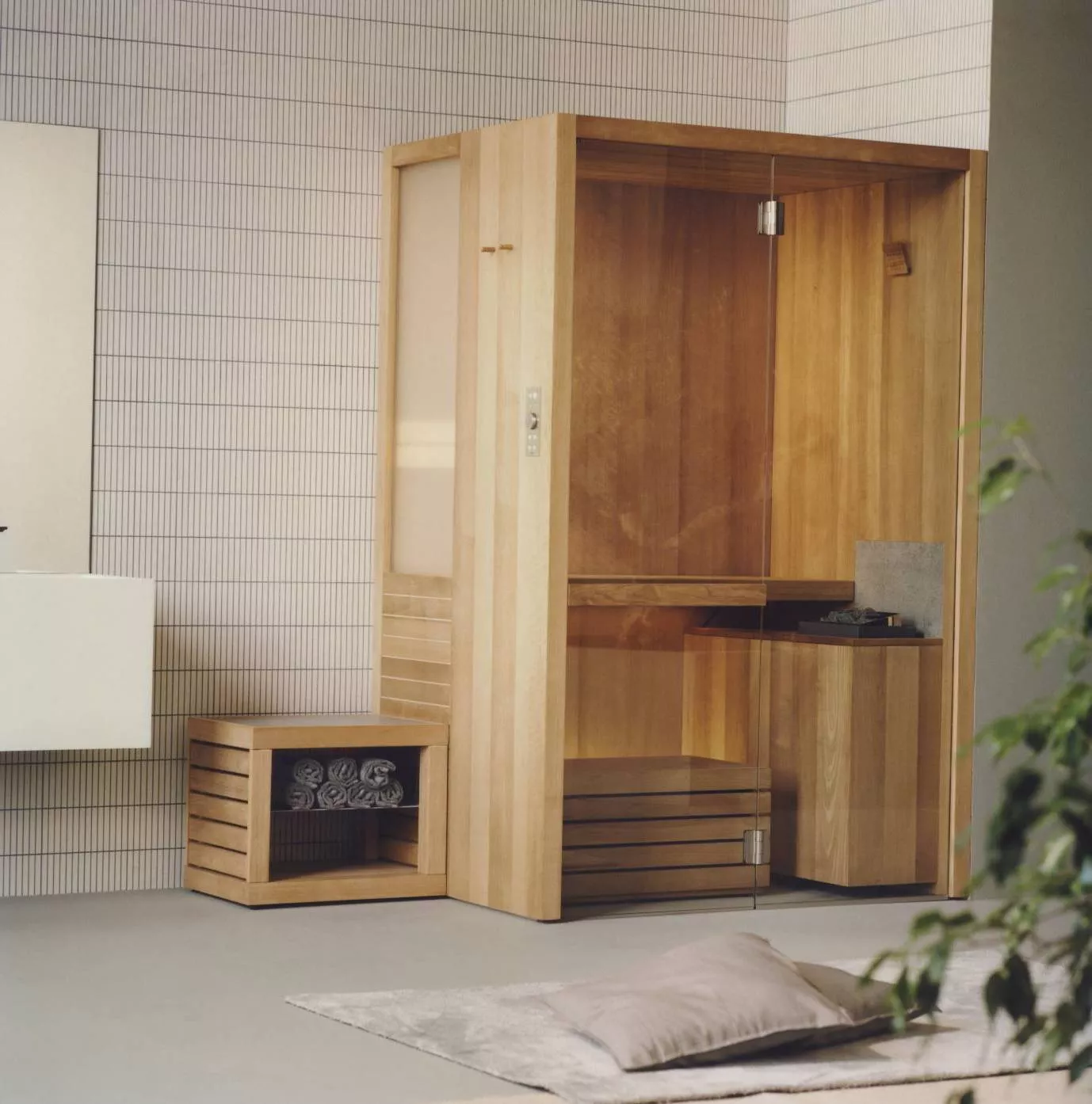 effe NATURAL S Sauna, B:140cm, H:214cm, T:105cm, thermisch behandeltes Espenholz-NT10000001