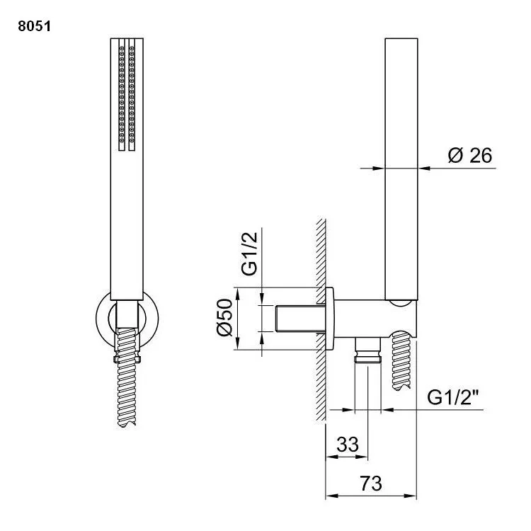 Fantini Brauseset mit Stabhandbrause SUN-86028051