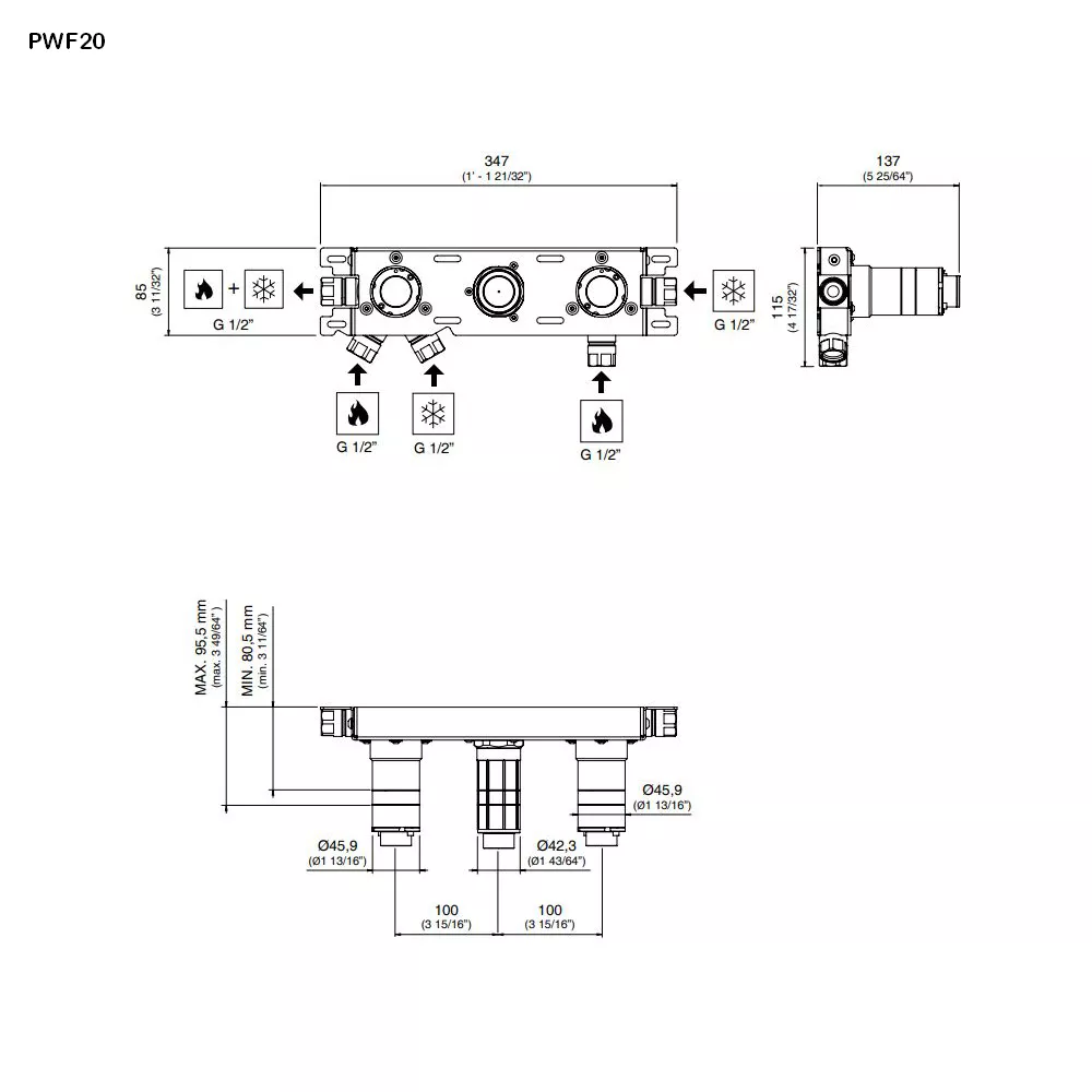 cea Unterputz-Einbauteil-PWF20