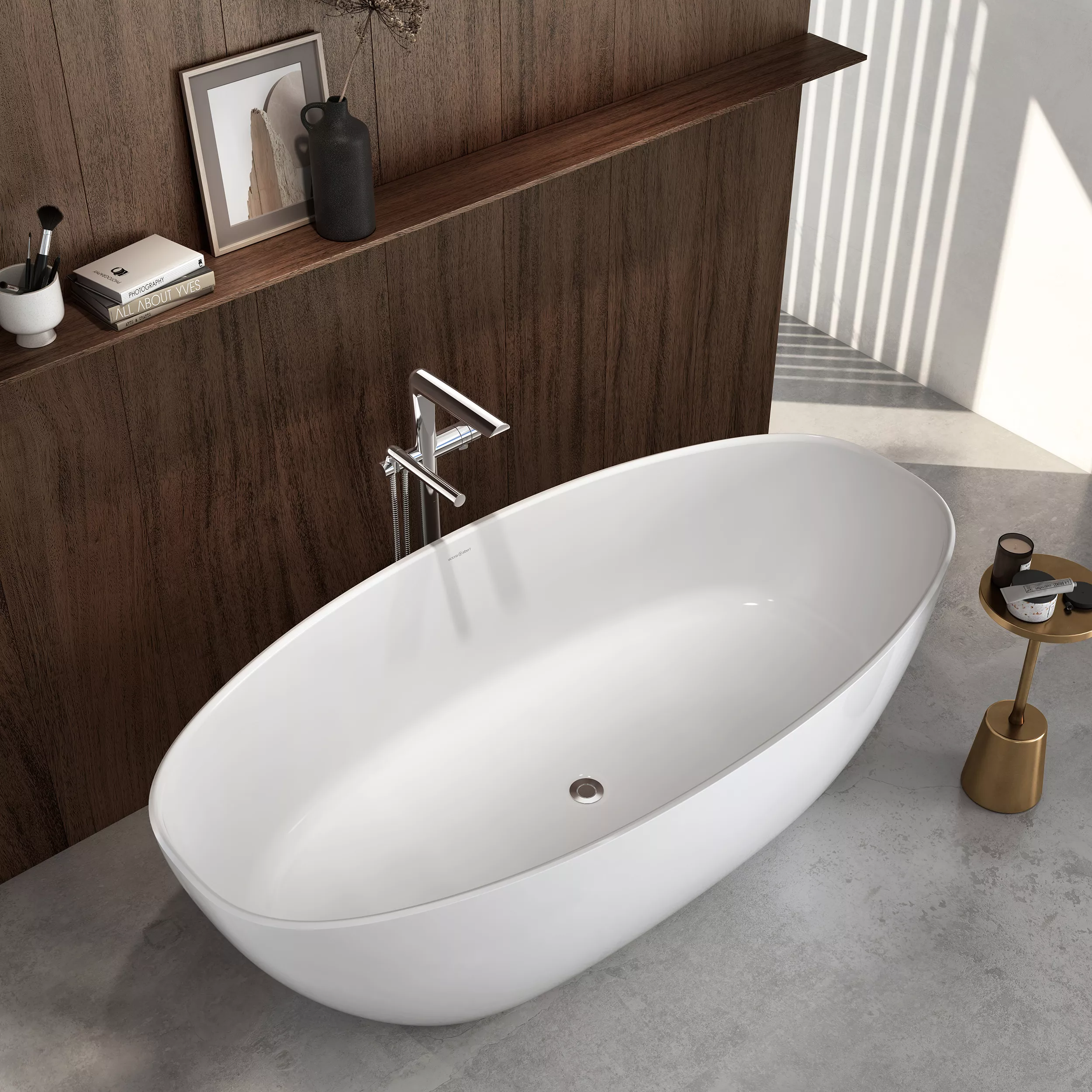 victoria + albert BARCELONA freistehende Badewanne, 180x87x56cm-BA3M-N-SM-NO