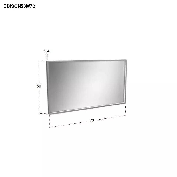 antoniolupi EDISON rechteckiger LED-Spiegel, H:50cm, B:72cm, Lichtfarbe:4000K, neutralweiß-EDISON50W72