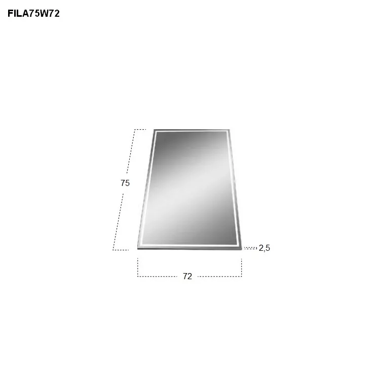 antoniolupi FILA rechteckiger LED-Spiegel, H:75cm, B:72cm, Lichtfarbe:3000K, warmweiß-FILA75W72_3000