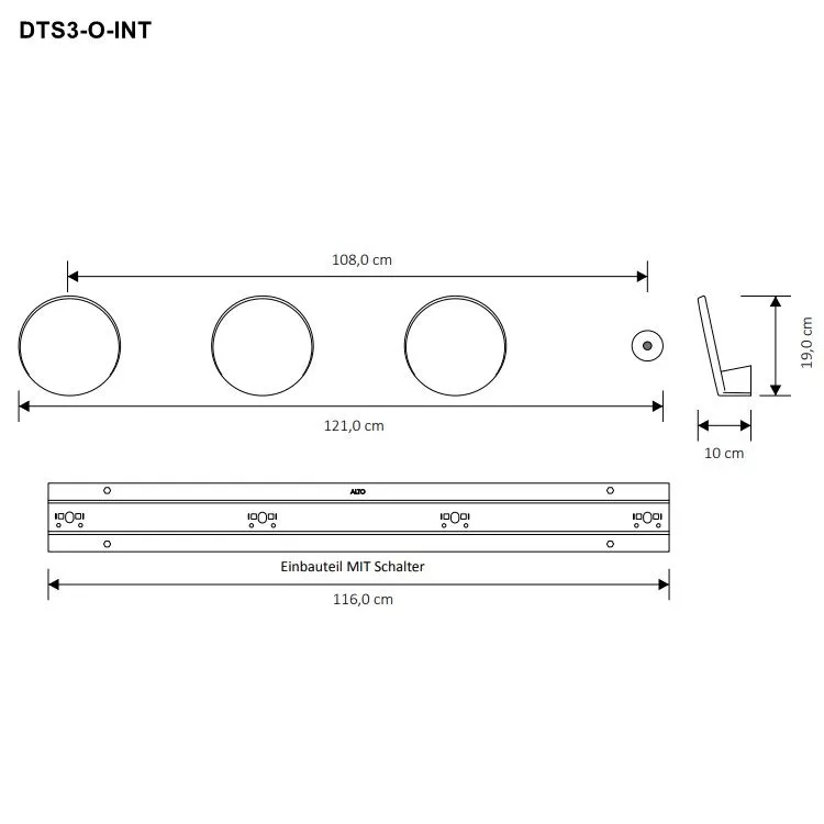 Tubes Radiatori DOTS elektrischer Handtuchwär inklusive Einbauteil und Transformator-DTS3#XSA-O-KIT-INC-INT