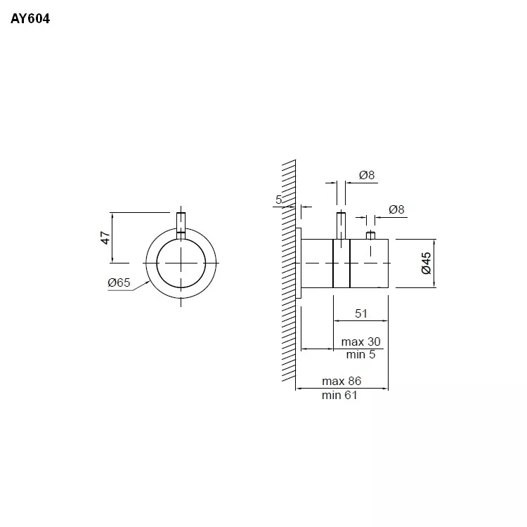 antoniolupi AYATI Unterputz-Brause-Thermostat mit Mengenregulierung, edelstahl poliert-AY604LU