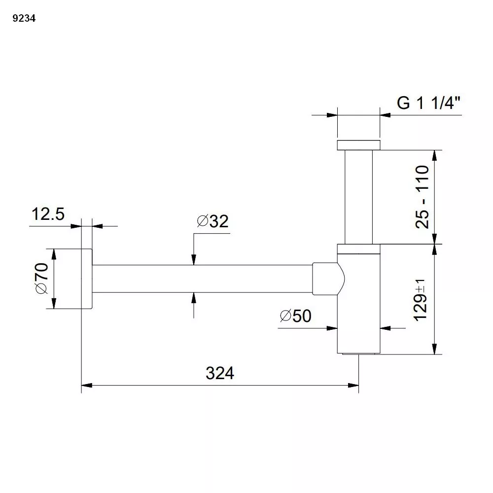 Fantini Design-Flaschen-Geruchsverschluss 1 1/4” rund-91P99234