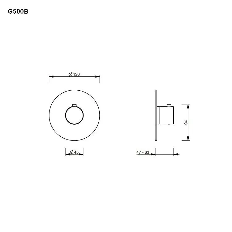 Fantini Wand-Thermostat 3/4¨ ohne Absperrventil-8702G500B