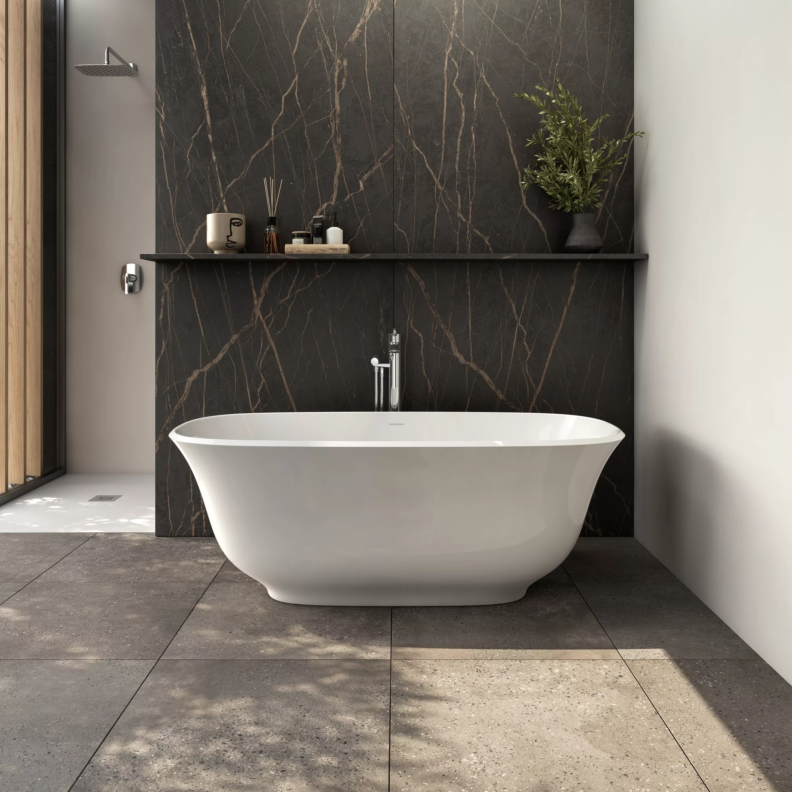 victoria + albert AMIATA freistehende Badewanne, 152x73x55cm-AMT1M-N-SM-NO