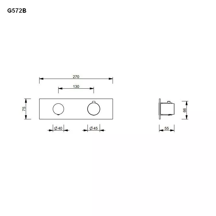 Fantini Wand-Thermostat 3/4¨mit 2-Wege-Umstellung-8702G572B